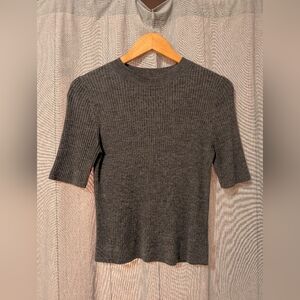 Uniqlo Charcoal Ribbed Knit Sweater